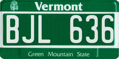 VT license plate BJL636