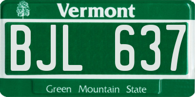VT license plate BJL637