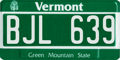 VT license plate BJL639