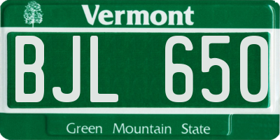 VT license plate BJL650