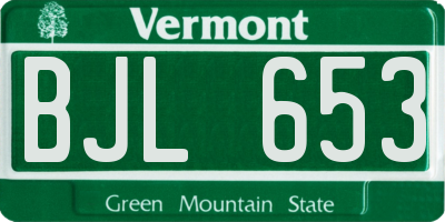 VT license plate BJL653