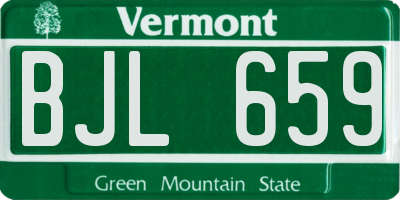 VT license plate BJL659
