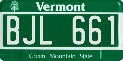 VT license plate BJL661