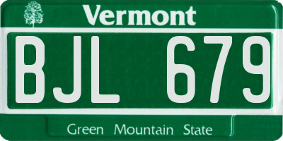 VT license plate BJL679