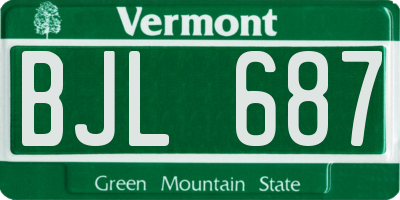 VT license plate BJL687