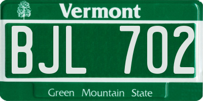 VT license plate BJL702