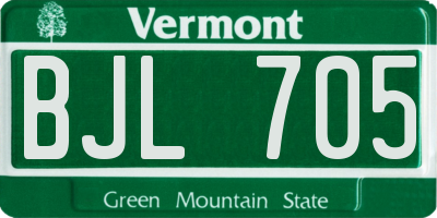 VT license plate BJL705