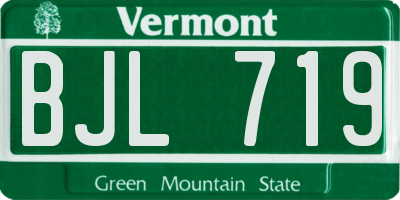 VT license plate BJL719