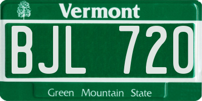 VT license plate BJL720