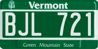 VT license plate BJL721