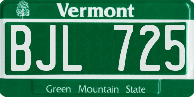 VT license plate BJL725