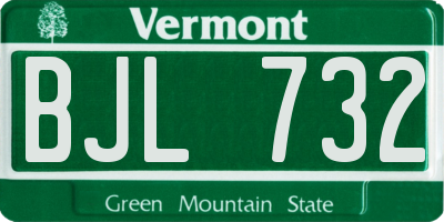 VT license plate BJL732