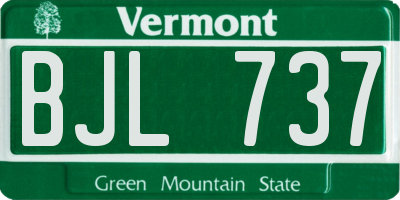 VT license plate BJL737