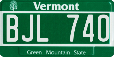 VT license plate BJL740