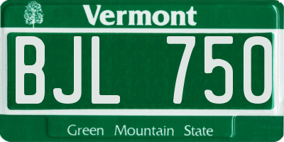 VT license plate BJL750
