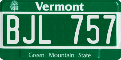 VT license plate BJL757