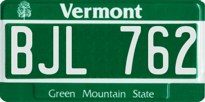 VT license plate BJL762