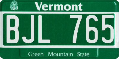 VT license plate BJL765