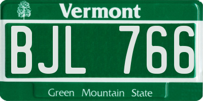 VT license plate BJL766
