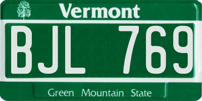 VT license plate BJL769