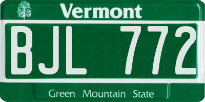 VT license plate BJL772