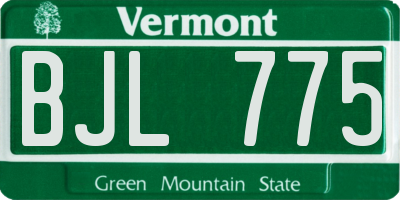 VT license plate BJL775
