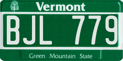 VT license plate BJL779
