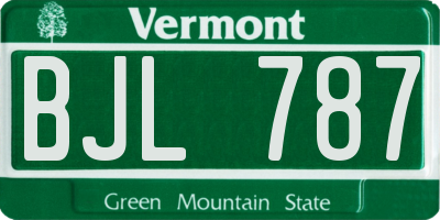 VT license plate BJL787