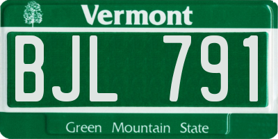 VT license plate BJL791