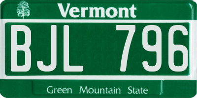 VT license plate BJL796
