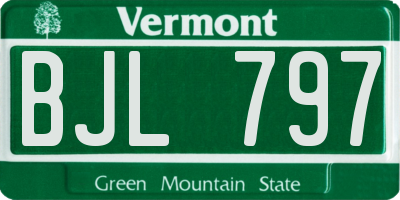 VT license plate BJL797