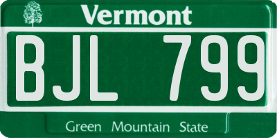 VT license plate BJL799
