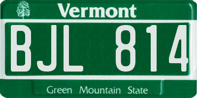 VT license plate BJL814