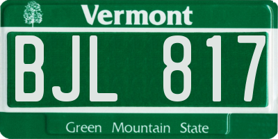 VT license plate BJL817