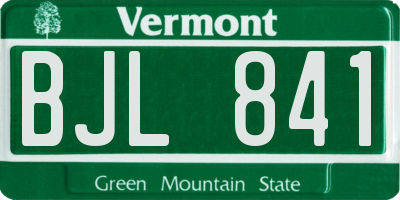 VT license plate BJL841