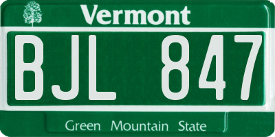 VT license plate BJL847