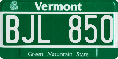VT license plate BJL850