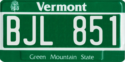 VT license plate BJL851