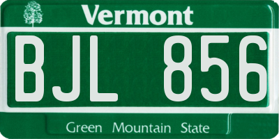 VT license plate BJL856