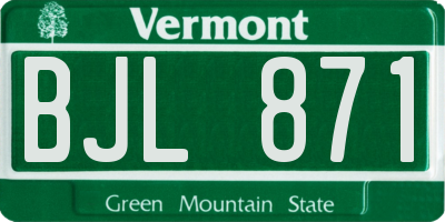 VT license plate BJL871