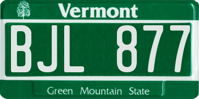 VT license plate BJL877