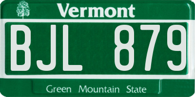 VT license plate BJL879