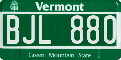 VT license plate BJL880