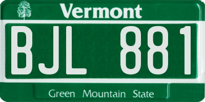 VT license plate BJL881