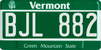 VT license plate BJL882