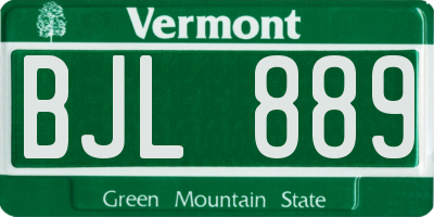 VT license plate BJL889