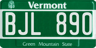 VT license plate BJL890