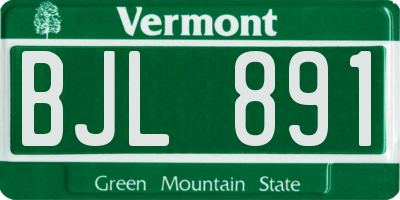 VT license plate BJL891