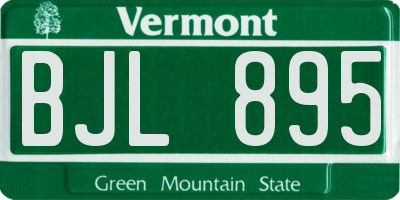 VT license plate BJL895