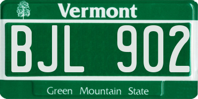 VT license plate BJL902